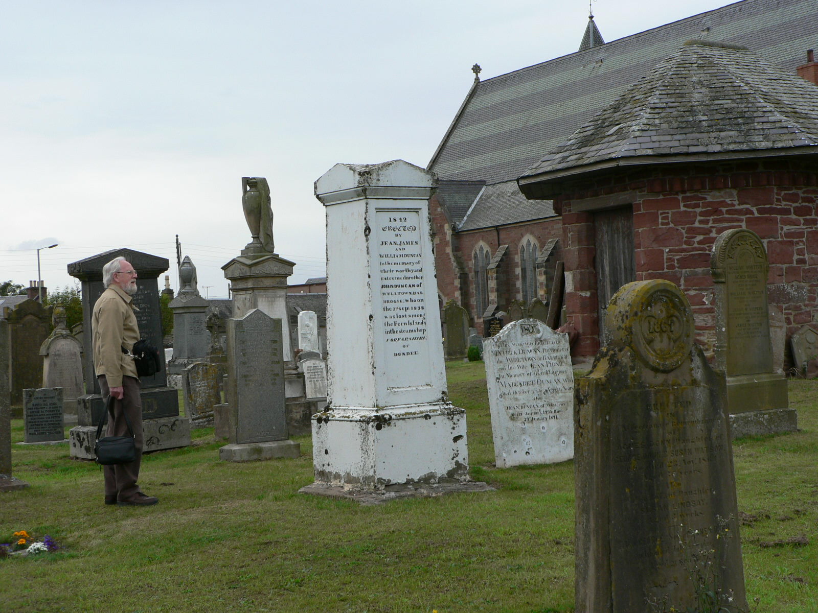 John Duncan memorial, Abbey Church, Coup